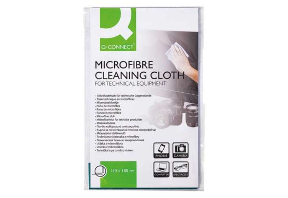 Immagine di Panno pulizia in microfibra Q-Connect per occhiali-Cd-Dvd in busta richiudibile - KF32157