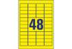 Immagine di Etichette permanenti poliestere giallo Avery 45,7x21,2 mm - 48 et/foglio - per stampanti laser - cf.