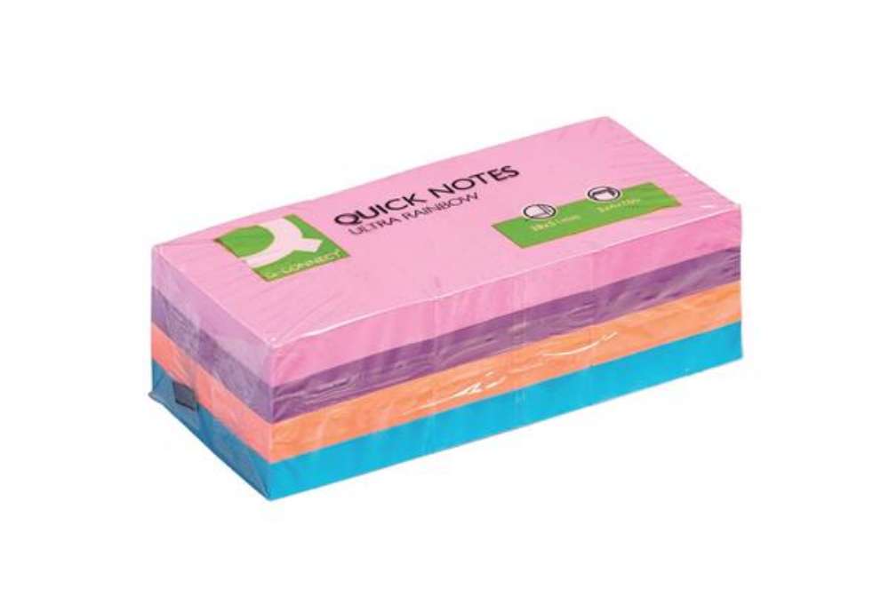 Immagine di Foglietti riposizionabili Q-Connect 70 g/m² assortiti ultra 38x51 mm 12 blocchetti da 100 ff - KF025