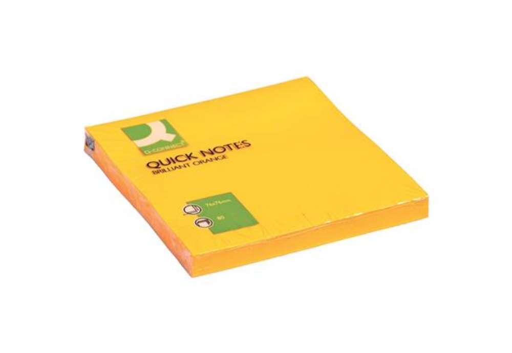 Immagine di Foglietti riposizionabili Q-Connect 70 g/m² arancio neon 76x76 mm 6 blocchetti da 80 ff - KF10517