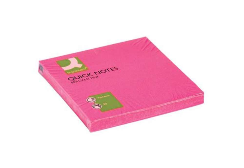 Immagine di Foglietti riposizionabili Q-Connect 70 g/m² fucsia neon 76x76 mm 6 blocchetti da 80 ff - KF10516