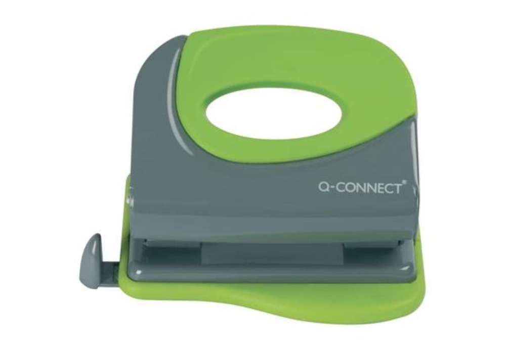 Immagine di Perforatore a due fori Q-Connect fino a 20 ff grigio/verde KF00995