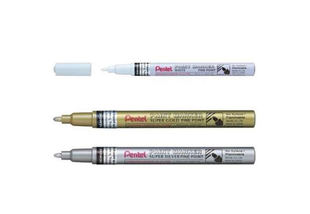 Immagine di Marcatore a vernice Pentel Paint Marker MSP10 2.9 mm argento MSP10-Z