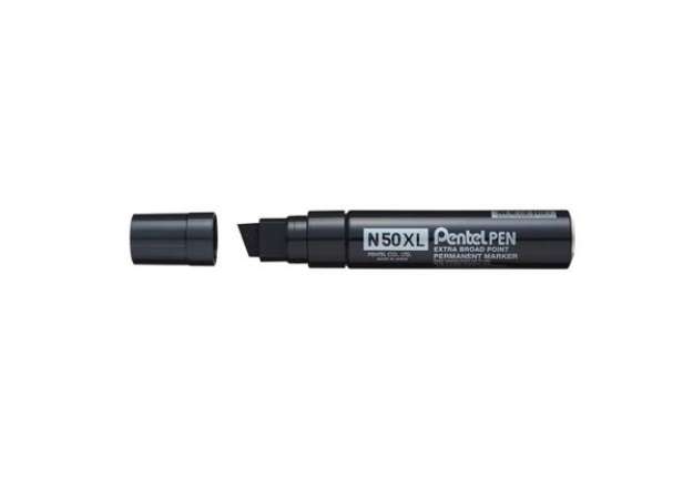 Immagine di Marcatore permanente Pentel N50 XL punta a scalpello 15.4/8.0 mm nero N50XL-A