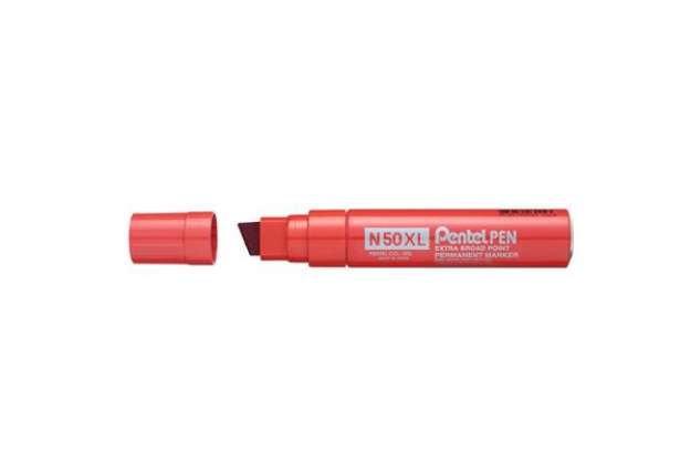 Immagine di Marcatore permanente Pentel N50 XL punta a scalpello 15.4/8.0 mm rosso N50XL-B