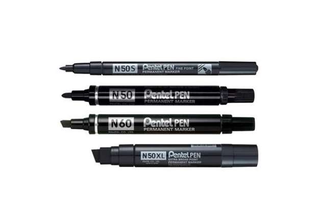 Immagine di Marcatore permanente Pentel Pen N50S punta conica 3.8 mm nero N50S-A