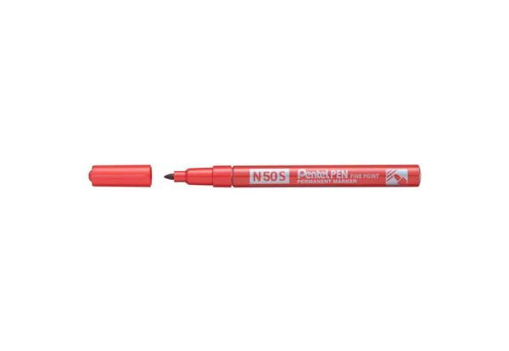 Immagine di Marcatore permanente Pentel Pen N50S punta conica 3.8 mm rosso N50S-B