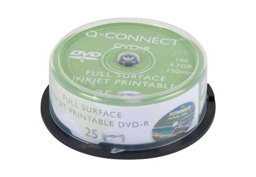 Immagine di DVD-R Q-Connect Spindle 16x 120 min stampabile conf. da 25 pezzi - KF18021