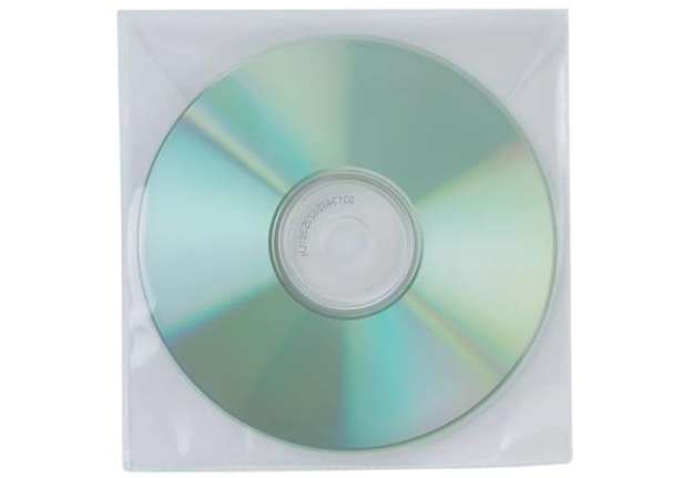 Immagine di Tasca per CD/DVD Q-Connect polipropilene 120my senza foratura con lembo chiusura conf. da 50 pezzi -