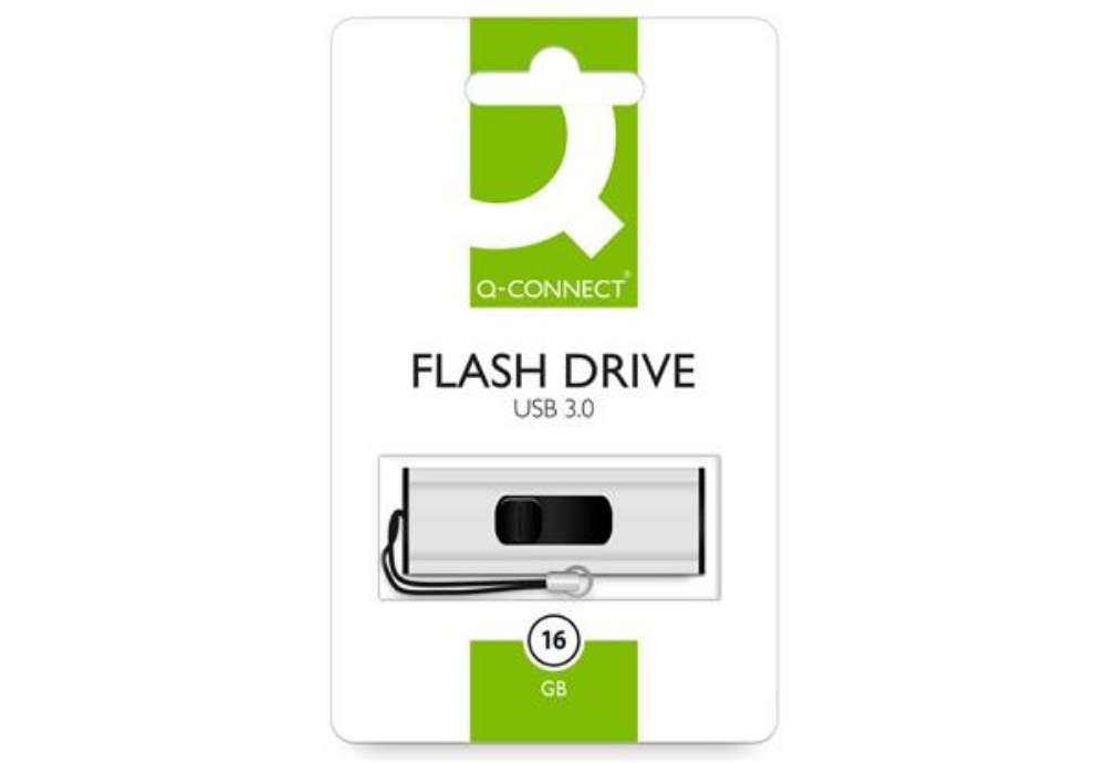 Immagine di Chiavetta USB in blister Q-Connect Super Speed 3.0 argento/nero 16 GB KF16369
