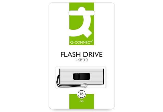 Immagine di Chiavetta USB in blister Q-Connect Super Speed 3.0 argento/nero 16 GB KF16369