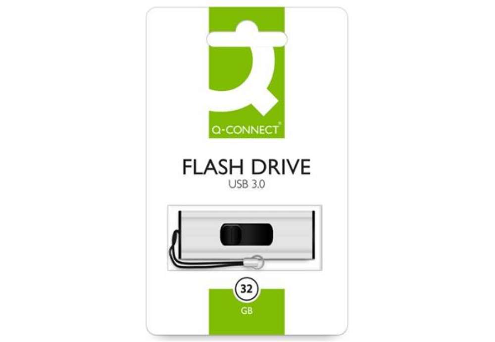 Immagine di Chiavetta USB in blister Q-Connect Super Speed 3.0 argento/nero 32 GB KF16370