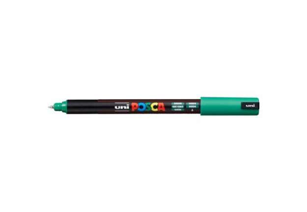 Immagine di Marcatore a tempera POSCA Uni-Ball punta tonda 0,7 mm verde scuro M PC1MR V