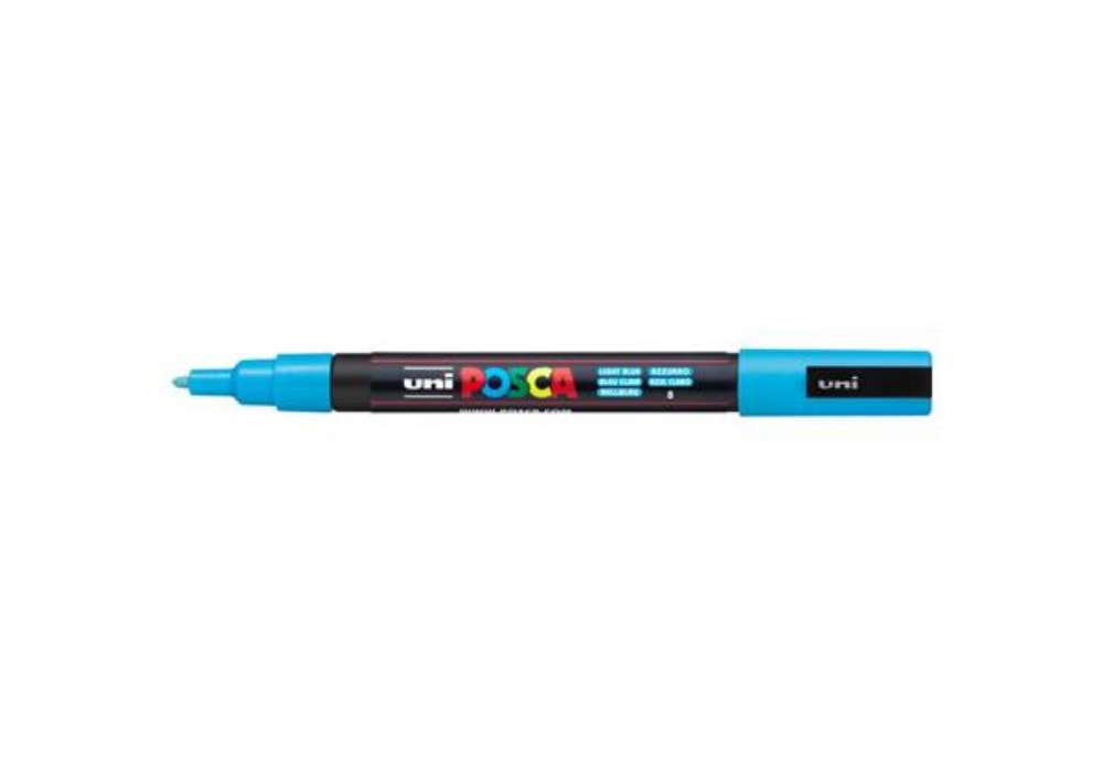 Immagine di Marcatore a tempera POSCA Uni-Ball punta tonda 0,9-1,3 mm azzurro M PC3M AZ