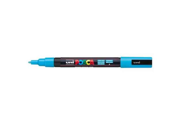 Immagine di Marcatore a tempera POSCA Uni-Ball punta tonda 0,9-1,3 mm azzurro M PC3M AZ