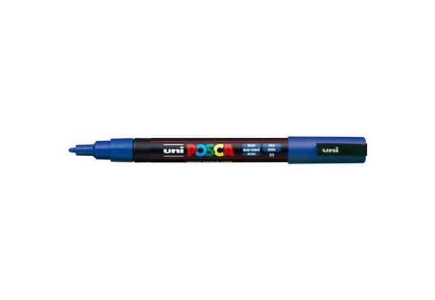 Immagine di Marcatore a tempera POSCA Uni-Ball punta tonda 0,9-1,3 mm blu scuro M PC3M B