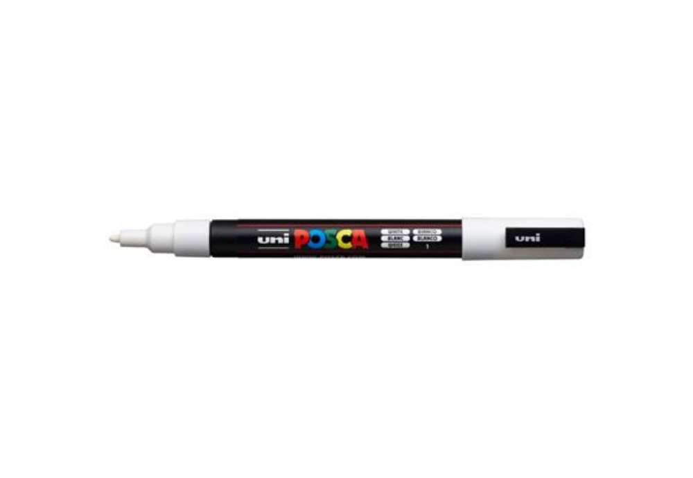 Immagine di Marcatore a tempera POSCA Uni-Ball punta tonda 0,9-1,3 mm bianco M PC3M BI