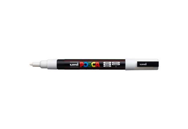 Immagine di Marcatore a tempera POSCA Uni-Ball punta tonda 0,9-1,3 mm bianco M PC3M BI