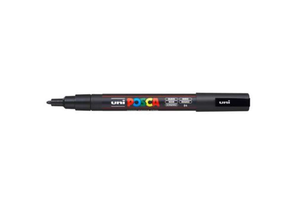 Immagine di Marcatore a tempera POSCA Uni-Ball punta tonda 0,9-1,3 mm nero M PC3M N
