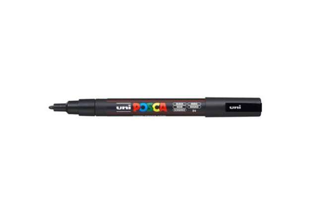 Immagine di Marcatore a tempera POSCA Uni-Ball punta tonda 0,9-1,3 mm nero M PC3M N