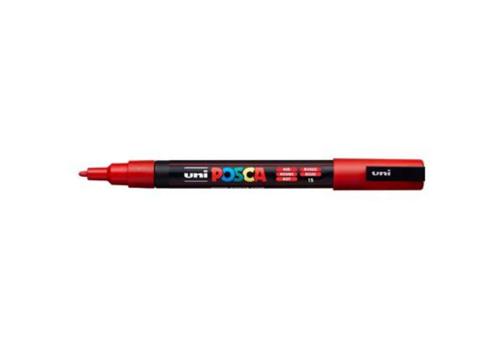 Immagine di Marcatore a tempera POSCA Uni-Ball punta tonda 0,9-1,3 mm rosso M PC3M R