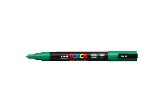 Immagine di Marcatore a tempera POSCA Uni-Ball punta tonda 0,9-1,3 mm verde scuro M PC3M V