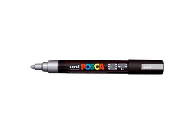 Immagine di Marcatore a tempera POSCA Uni-Ball punta tonda 1,8-2,5 mm argento M PC5M ARG