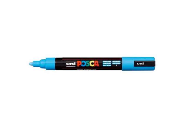 Immagine di Marcatore a tempera POSCA Uni-Ball punta tonda 1,8-2,5 mm azzurro M PC5M AZ