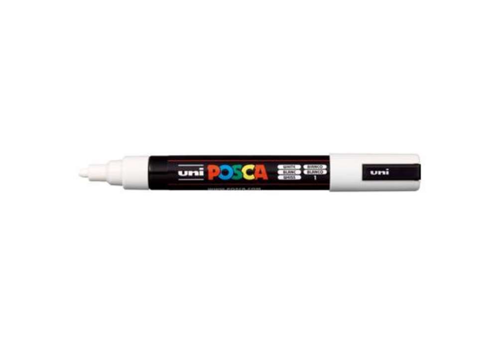 Immagine di Marcatore a tempera POSCA Uni-Ball punta tonda 1,8-2,5 mm bianco M PC5M BI