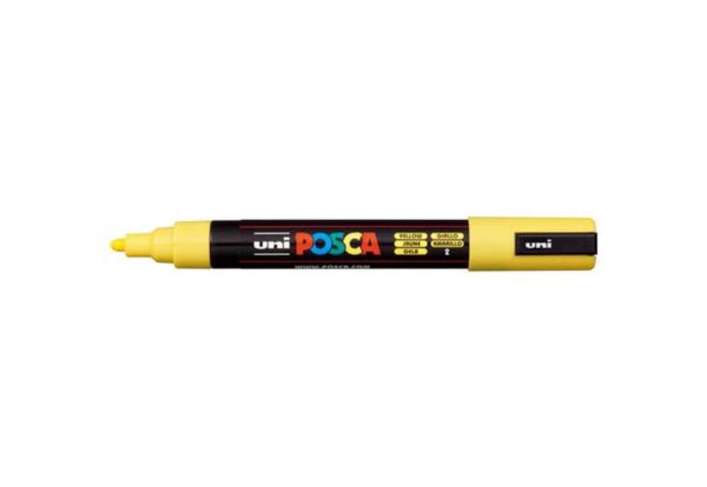 Immagine di Marcatore a tempera POSCA Uni-Ball punta tonda 1,8-2,5 mm giallo M PC5M G
