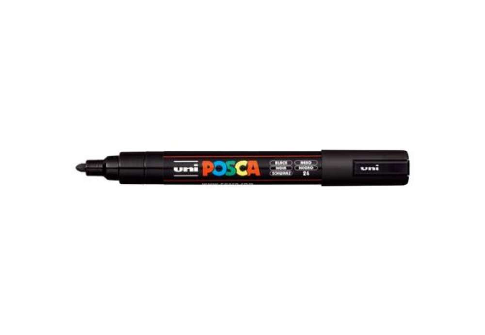 Immagine di Marcatore a tempera POSCA Uni-Ball punta tonda 1,8-2,5 mm nero M PC5M N