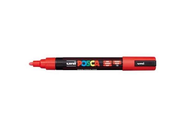 Immagine di Marcatore a tempera POSCA Uni-Ball punta tonda 1,8-2,5 mm rosso M PC5M R