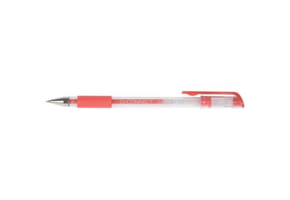 Immagine di Penna a sfera inchiostro gel Q-Connect con cappuccio 0,5 mm rosso - conf. 10 pezzi - KF21718