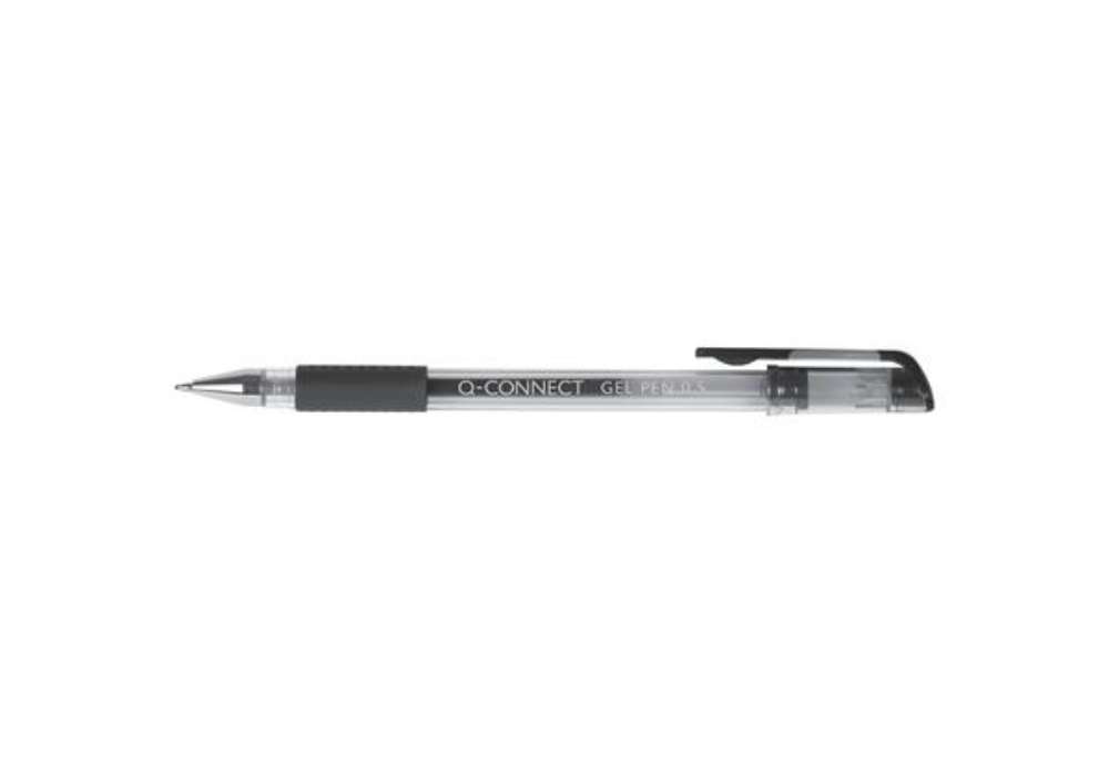 Immagine di Penna a sfera inchiostro gel Q-Connect con cappuccio 0,5 mm nero - conf. 10 pezzi - KF21716