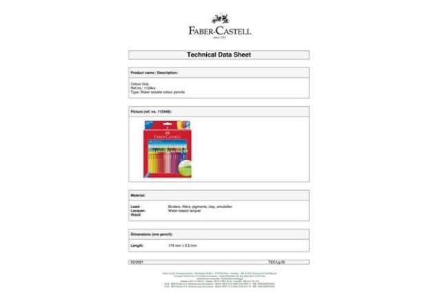Immagine di Matite colorate Faber-Castell Colour Grip assortiti astuccio di cartone da 24 - 112424