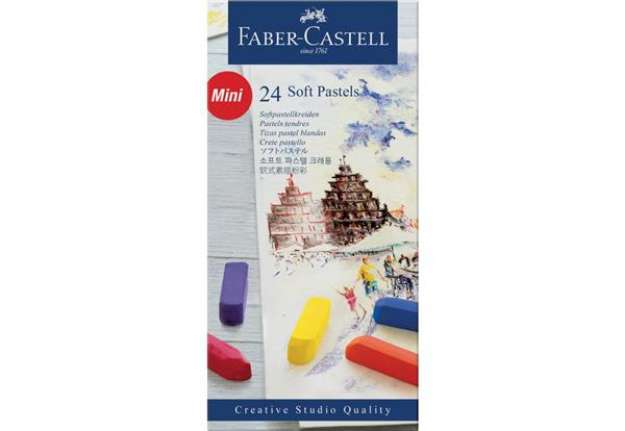 Immagine di Crete morbide Faber-Castell Soft Pastels Creative Studio mini assortiti astuccio di cartone da 24 -