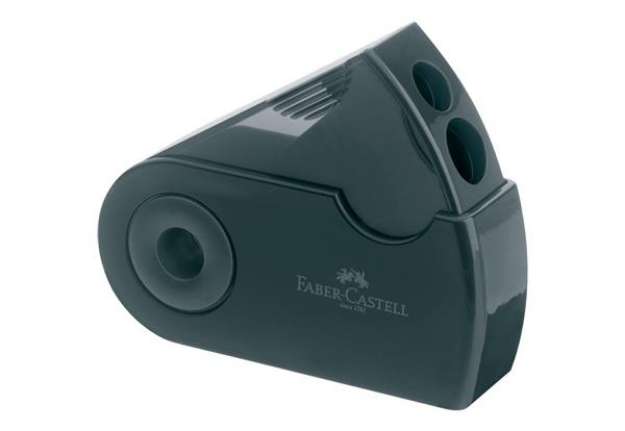 Immagine di Temperamatite Faber-Castell Sleeve 2 fori con serbatoio nero 182700