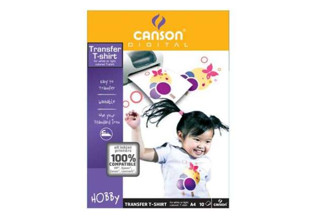 Immagine di Carta patinata CANSON T-Shirt transfer A4 finitura opaca 140 g/m² bianco conf.10 - C204567480
