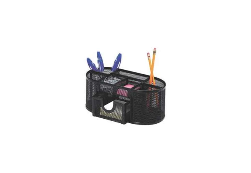 Immagine di Portaoggetti Q-Connect 23,5x10x11,2 cm nero con cassetto - 7 scomparti KF18472