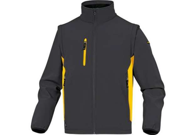 Immagine di Giacca da lavoro DELTA PLUS MySen 2 con zip - 5 tasche - maniche staccabili grigio-giallo - XXL - MY