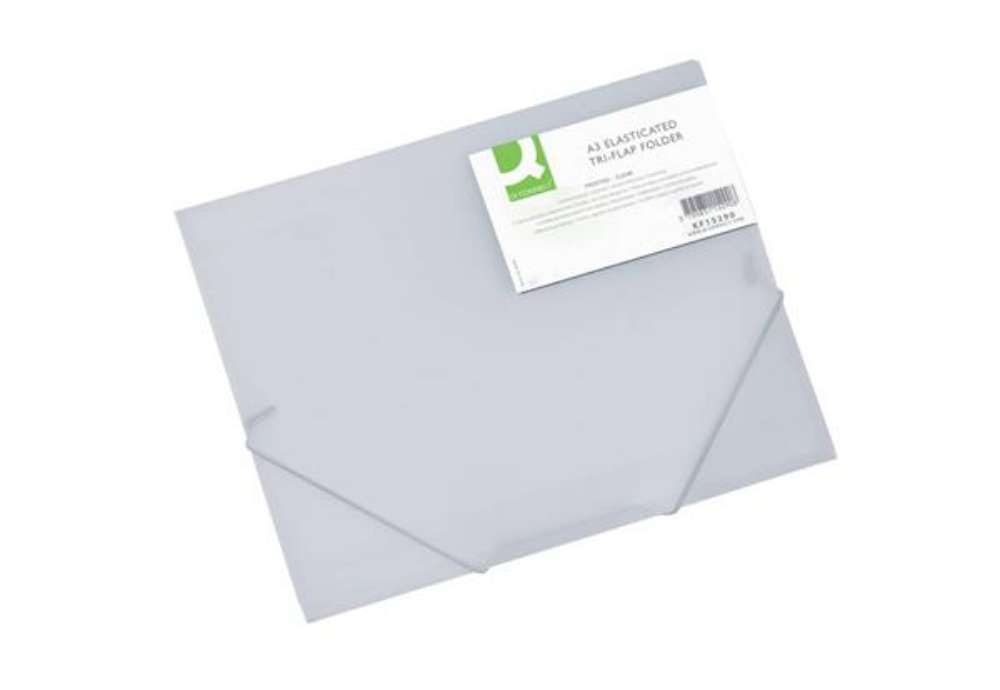 Immagine di Cartellina a tre lembi Q-Connect A3 ppl dorso espandibile 0-3 cm trasparente - KF15290