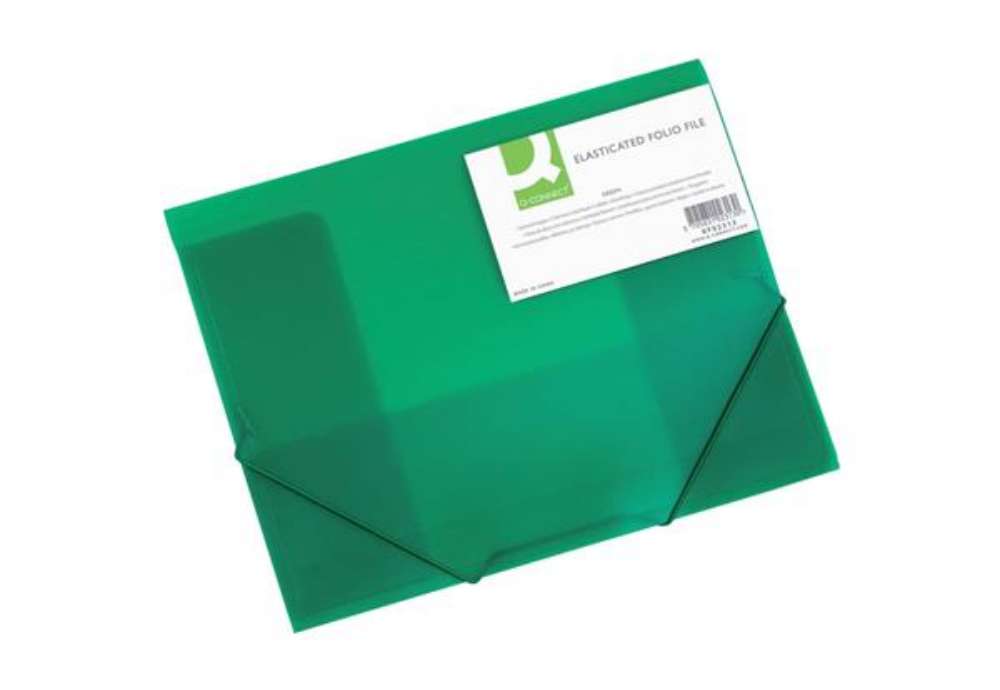 Immagine di Cartellina a 3 lembi Q-Connect A4 ppl dorso espandibile 0-3 cm verde - KF02313