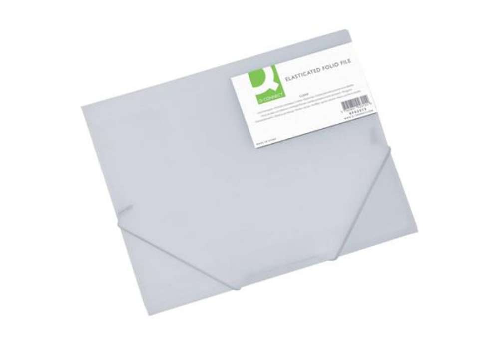 Immagine di Cartellina a 3 lembi Q-Connect A4 ppl dorso espandibile 0-3 cm trasparente - KF02315
