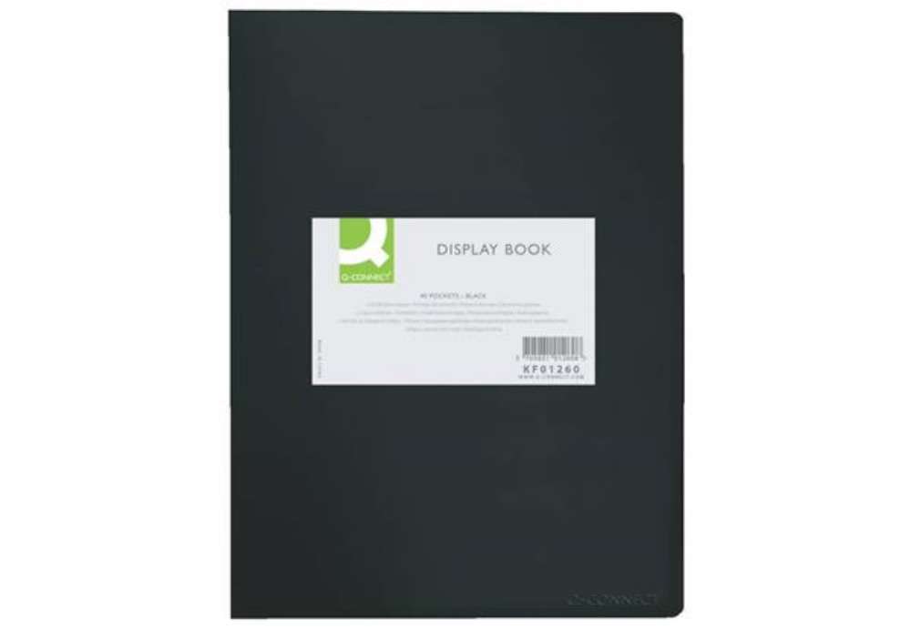 Immagine di Portalistini in polipropilene con 40 tasche Q-Connect formato A4 - nero opaco - KF01260