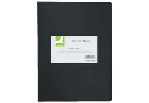 Immagine di Portalistini in polipropilene con 40 tasche Q-Connect formato A4 - nero opaco - KF01260