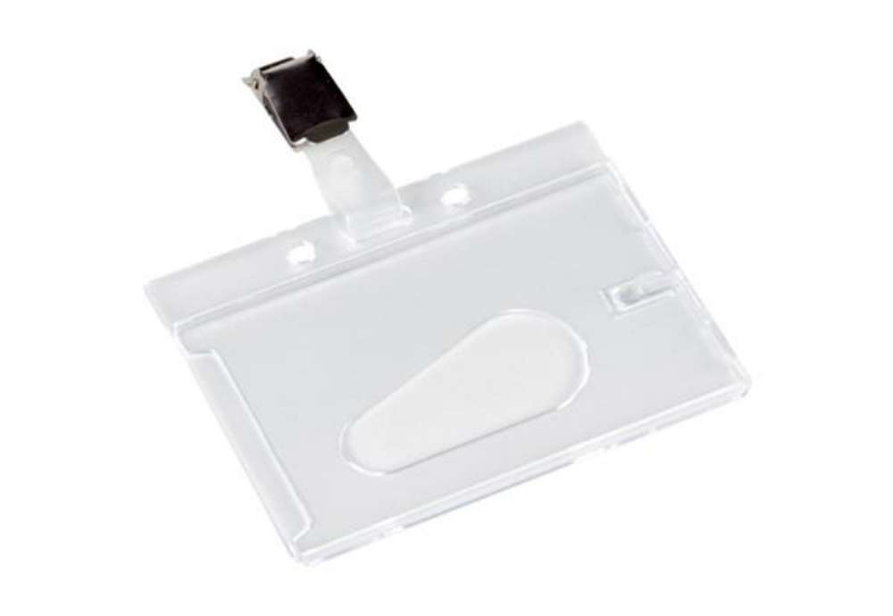 Immagine di Portabadge Q-Connect 85x54 mm con clip - rigido - conf. da 10 - KF14148