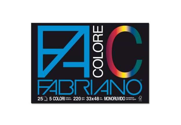 Immagine di Album da disegno Fabriano FACOLORE 24x33 cm 220 g/m² 25 ff - 5 colori 65251524