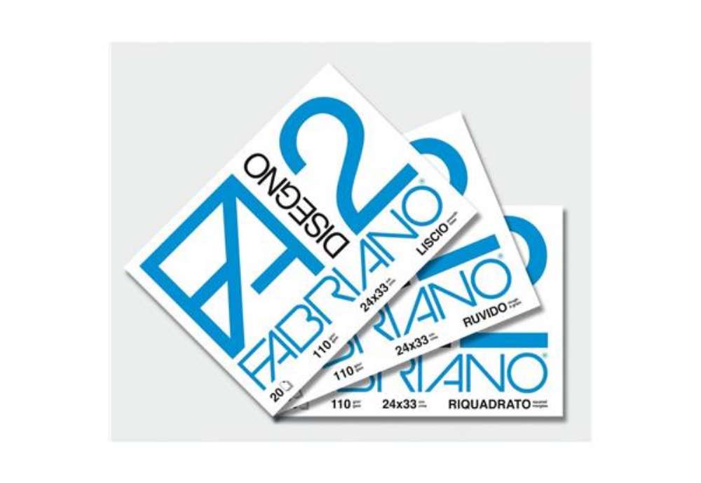 Immagine di Album da disegno Fabriano F2 a punti metallici 110 g/m² 24x33 cm quadrettato 5 mm - 20 fogli 0420431