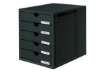 Immagine di Cassettiera SYSTEMBOX HAN in polistirolo con 5 cassetti chiusi per A4/C4 nero 1450-13