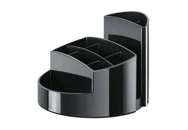 Immagine di Portapenne RONDO HAN in polistirolo con 9 scomparti nero 14x14x10,9 cm 17460-13